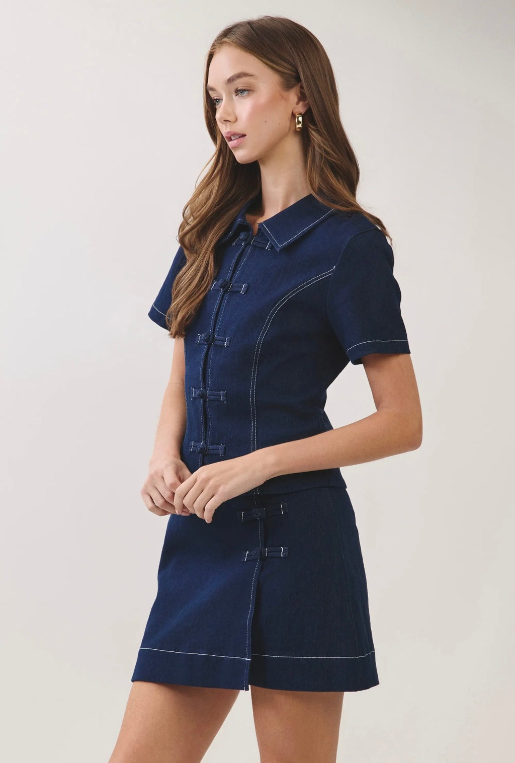Toggle Denium Mini Skirt