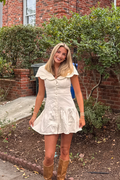 Cream  Scalloped Dress