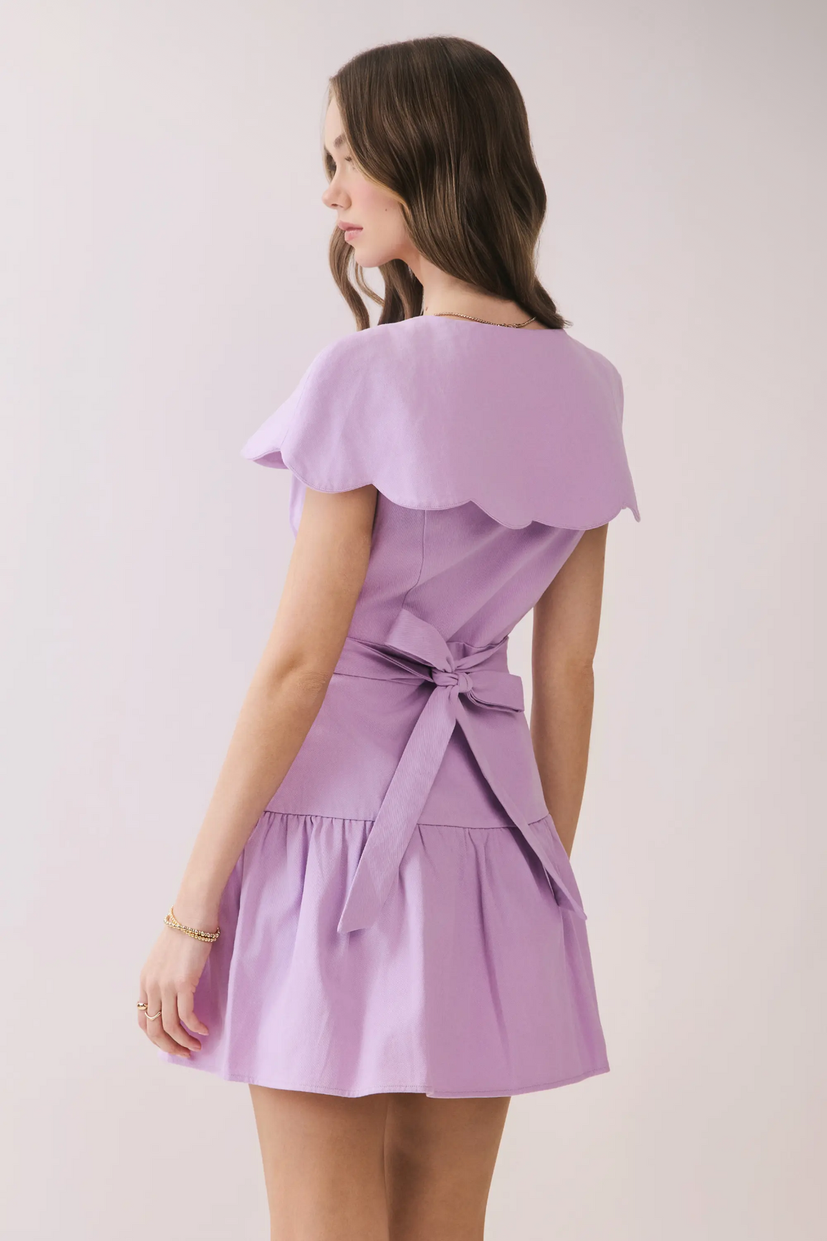 Cream  Scalloped Dress