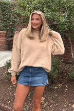 Ladies Mock Neck Long Sleeve Sweater