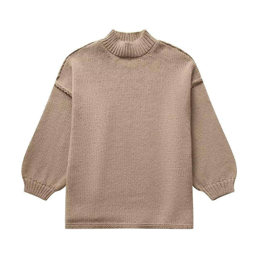 Ladies Mock Neck Long Sleeve Sweater